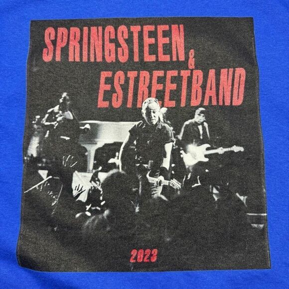 Bruce Springsteen and the Estreet Band 2023 Tour T Shirt Mens L Blue Double Side - Picture 2 of 10